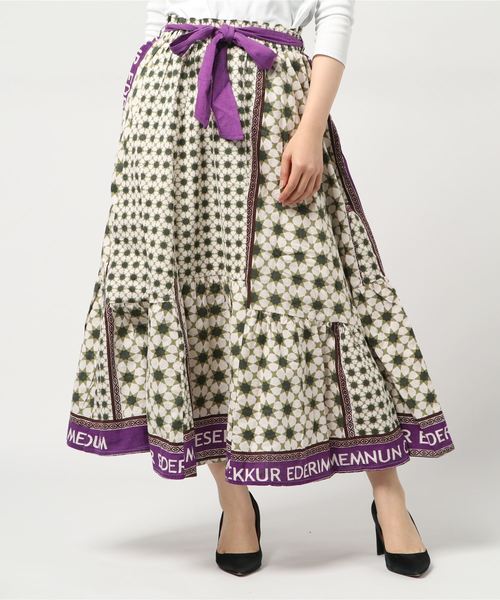 チャイハネ（チャイハネ）の「【チャイハネ】オリエンタルイスラミック柄スカート（スカート・レディース・ホワイト/ブラック/ベージュ・FREE）」の12枚目の写真