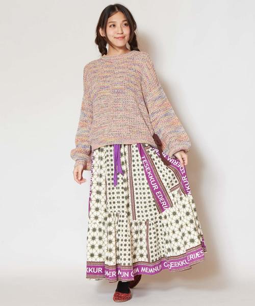 チャイハネ（チャイハネ）の「【チャイハネ】オリエンタルイスラミック柄スカート（スカート・レディース・ホワイト/ブラック/ベージュ・FREE）」の13枚目の写真