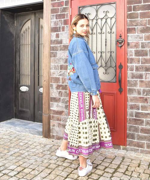 チャイハネ（チャイハネ）の「【チャイハネ】オリエンタルイスラミック柄スカート（スカート・レディース・ホワイト/ブラック/ベージュ・FREE）」の16枚目の写真