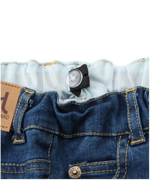 X-girl Stages（エックスガールステージス）の「タテロゴデニムロングパンツ（デニムパンツ・キッズ・ネイビー/サックスブルー・80ｃｍ/90cm/100cm/110cm/120cm/130cm/140cm）」の8枚目の写真