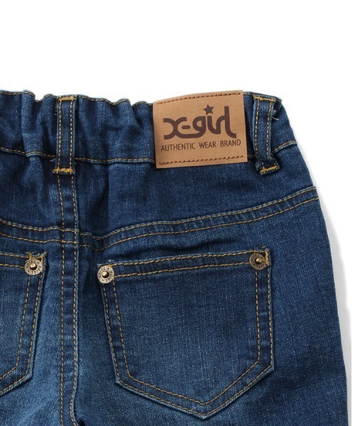 X-girl Stages（エックスガールステージス）の「タテロゴデニムロングパンツ（デニムパンツ・キッズ・ネイビー/サックスブルー・80ｃｍ/90cm/100cm/110cm/120cm/130cm/140cm）」の10枚目の写真