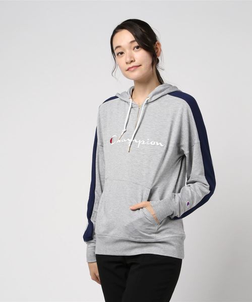 Champion(チャンピオン)の「【Champion/チャンピオン】レディース アクティブスタイル ハーフジップスウェットパーカー(パーカー・レディース・ホワイト/ダークネイビー/レッド系その他4/グレー/グリーン系その他・MEDIUM/LARGE)」の3枚目の写真