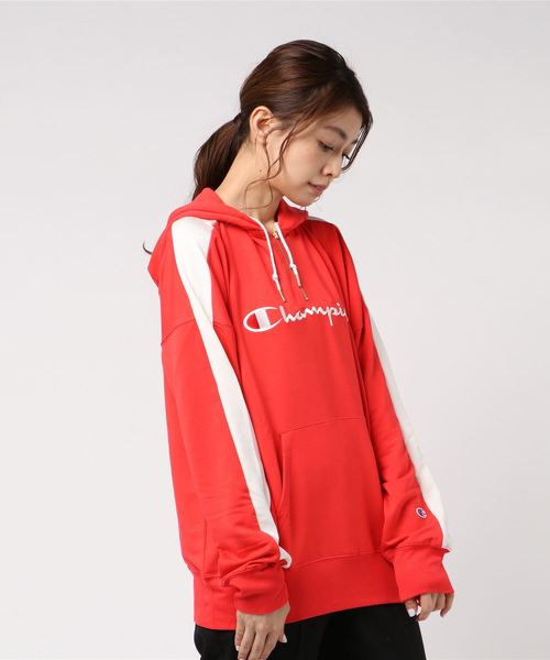 Champion(チャンピオン)の「【Champion/チャンピオン】レディース アクティブスタイル ハーフジップスウェットパーカー(パーカー・レディース・ホワイト/ダークネイビー/レッド系その他4/グレー/グリーン系その他・MEDIUM/LARGE)」の5枚目の写真