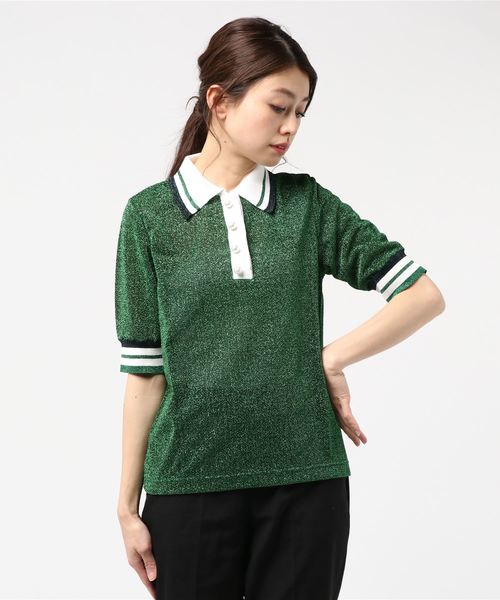 ミュベール⭐︎MUVEIL ラメ入りビジューポロ MUVEIL（ミュベール）の「【MUVEIL(ミュベール)】ラメ入り