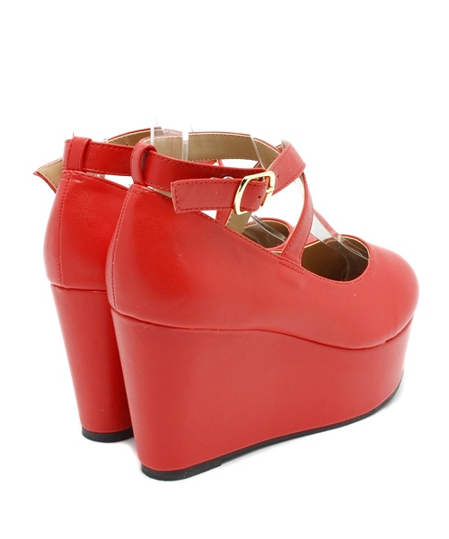 WEGO（ウィゴー）の「WEGO/クロスウェッジパンプス（パンプス・レディース・ホワイト/ブラック/レッド・24.5/23.5）」の5枚目の写真