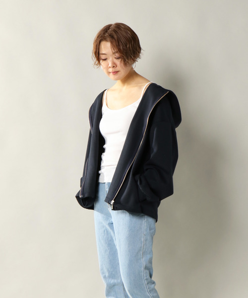 notch.(ノッチ)の「オーバーサイズジップパーカー(パーカー・レディース・ブラック/ネイビー/オフホワイト・M)」の12枚目の写真