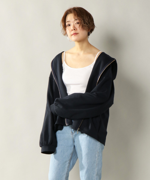 notch.(ノッチ)の「オーバーサイズジップパーカー(パーカー・レディース・ブラック/ネイビー/オフホワイト・M)」の22枚目の写真