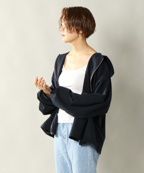 notch.(ノッチ)の「オーバーサイズジップパーカー(パーカー・レディース・ブラック/ネイビー/オフホワイト・M)」の18枚目の写真