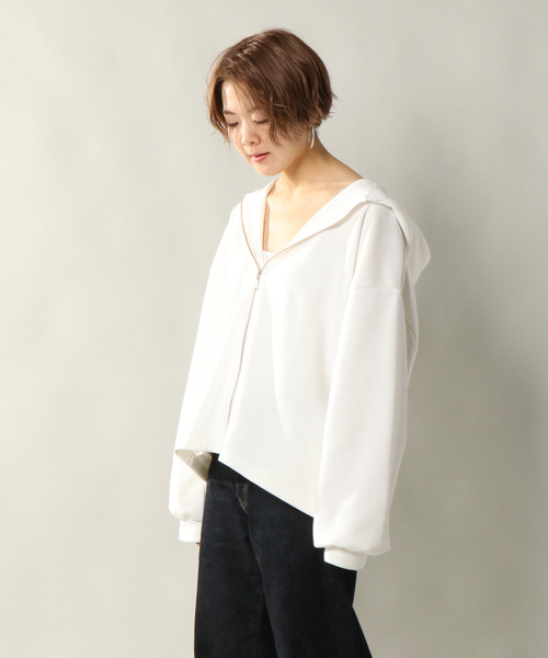 notch.(ノッチ)の「オーバーサイズジップパーカー(パーカー・レディース・ブラック/ネイビー/オフホワイト・M)」の11枚目の写真