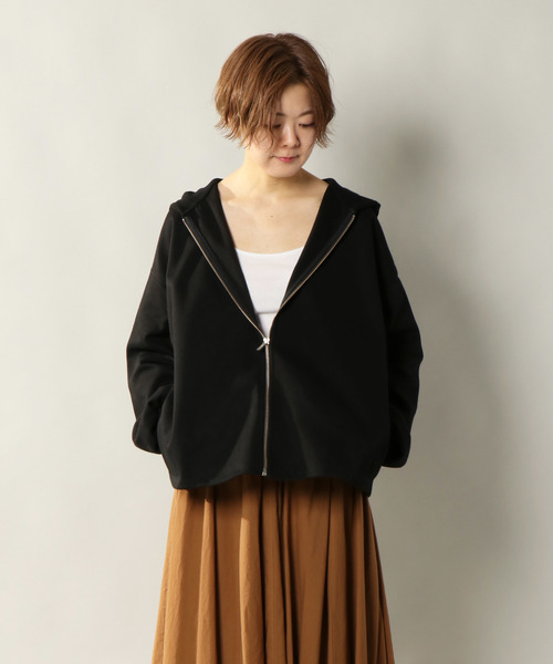 notch.(ノッチ)の「オーバーサイズジップパーカー(パーカー・レディース・ブラック/ネイビー/オフホワイト・M)」の7枚目の写真