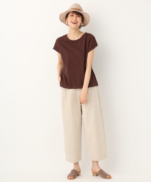 GLOBAL WORK(グローバルワーク)の「ソデカットシシュウ半袖/832838(Tシャツ/カットソー・レディース・ブラック/ホワイト/ネイビー/ブラウン・LARGE/MEDIUM)」の15枚目の写真