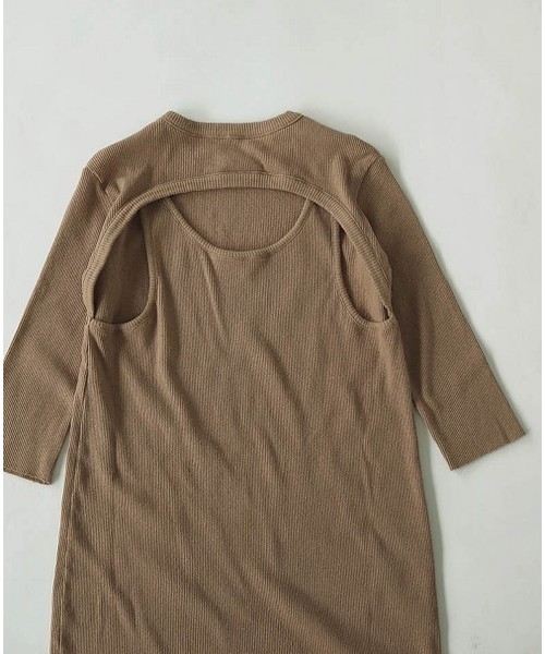 TODAYFUL(トゥデイフル)の「バッグレイヤードリブワンピース(ワンピース・レディース・ブラック/ピンクベージュ/キナリ・36inch/38inch)」の16枚目の写真