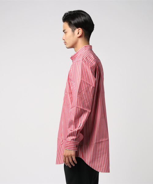YOTA TOKI(ヨータトキ)の「【YOTA TOKI】ヨータ トキ/CUT-OFF BAND COLLAR SHIRT(シャツ/ブラウス・メンズ・ホワイト/レッド/レッド系その他・2/3)」の5枚目の写真