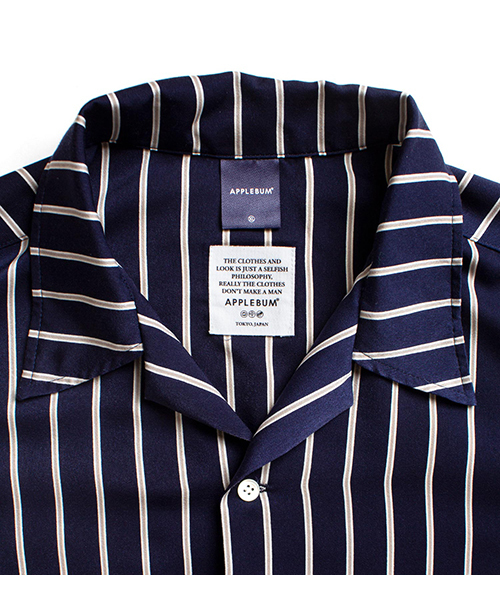 APPLEBUM（アップルバム）の「Regimental Stripe Aloha S/S Shirt（シャツ/ブラウス・メンズ・ブラック/ネイビー・M/L/XL）」の9枚目の写真