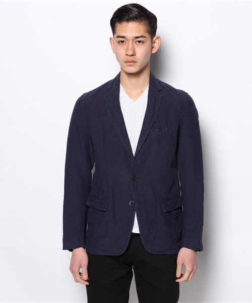 UNION STATION（ユニオンステーション）の「【スマート6月号/2014　成宮寛貴さん着用】フレンチリネンノッチドジャケット（テーラードジャケット・メンズ・ブルー/サックスブルー/ネイビー・MEDIUM/LL/LARGE/SMALL）」の9枚目の写真