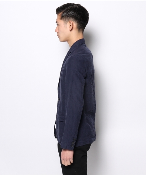 UNION STATION（ユニオンステーション）の「【スマート6月号/2014　成宮寛貴さん着用】フレンチリネンノッチドジャケット（テーラードジャケット・メンズ・ブルー/サックスブルー/ネイビー・MEDIUM/LL/LARGE/SMALL）」の10枚目の写真