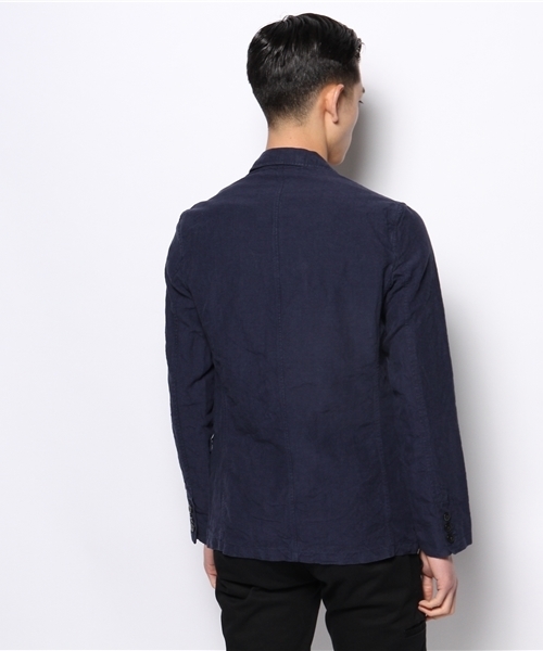 UNION STATION（ユニオンステーション）の「【スマート6月号/2014　成宮寛貴さん着用】フレンチリネンノッチドジャケット（テーラードジャケット・メンズ・ブルー/サックスブルー/ネイビー・MEDIUM/LL/LARGE/SMALL）」の11枚目の写真