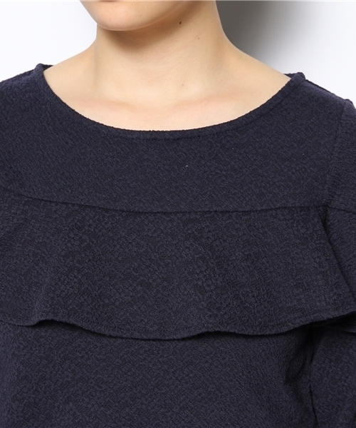 MAJESTIC LEGON（マジェスティックレゴン）の「フリルジャカードプルオーバー①（Tシャツ/カットソー・レディース・アイボリー/ネイビー/ラベンダー・FREE）」の10枚目の写真