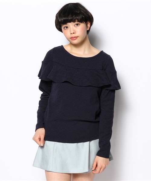 MAJESTIC LEGON（マジェスティックレゴン）の「フリルジャカードプルオーバー①（Tシャツ/カットソー・レディース・アイボリー/ネイビー/ラベンダー・FREE）」の11枚目の写真