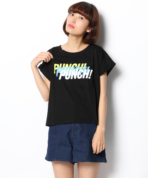 DANCE LB-03（ダンス エルビー・ゼロスリー）の「PUNCH! Tシャツ（Tシャツ/カットソー・レディース・ホワイト系/グレー系/ブラック系・FREE）」の2枚目の写真