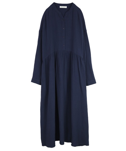 前ボタンフレアダブルガーゼワンピース（ワンピース）｜and it_