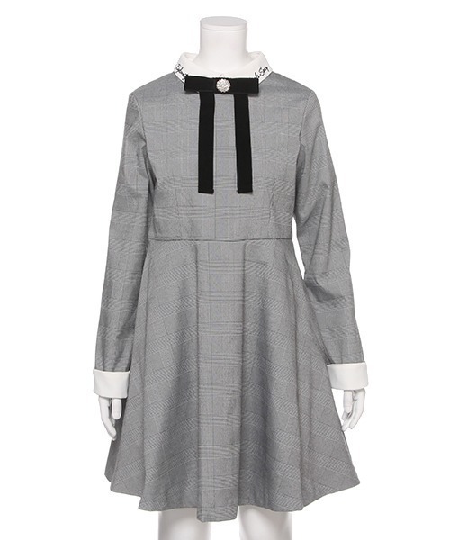 By ワンピース By Loveit バイラビット のファッション ワンピース リボン付き長袖ワンピース ワンピース