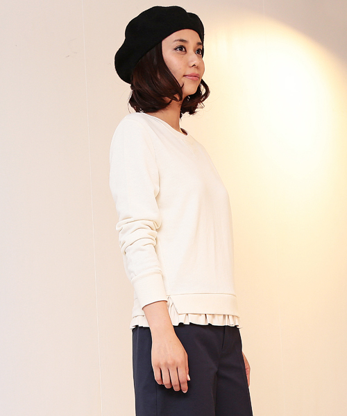 B:MING by BEAMS（ビーミングバイビームス）の「▲1 ビーミング by ビームス / 裏毛コンビプルオーバー（スウェット・レディース・ホワイト系その他/チャコールグレー/トップグレー・ONE SIZE）」の14枚目の写真