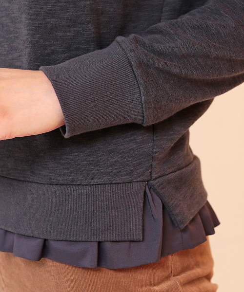 B:MING by BEAMS（ビーミングバイビームス）の「▲1 ビーミング by ビームス / 裏毛コンビプルオーバー（スウェット・レディース・ホワイト系その他/チャコールグレー/トップグレー・ONE SIZE）」の11枚目の写真