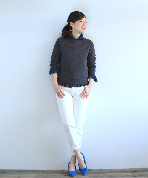 B:MING by BEAMS（ビーミングバイビームス）の「▲1 ビーミング by ビームス / 裏毛コンビプルオーバー（スウェット・レディース・ホワイト系その他/チャコールグレー/トップグレー・ONE SIZE）」の20枚目の写真