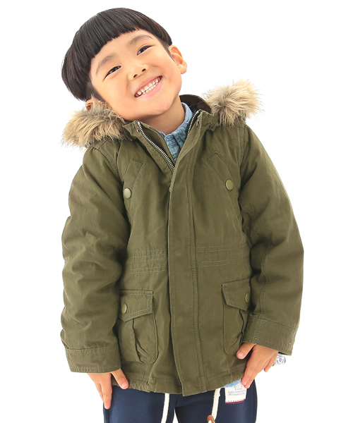 B:MING by BEAMS（ビーミングバイビームス）の「□B ビーミング by ビームス / コットン中綿ファー付き M65ブルゾン （モッズコート・キッズ・ネイビー/カーキ・110/100/90/120/140/130/150/80）」の15枚目の写真