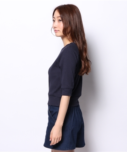 Chico（チコ）の「トタンテレコP/O（Tシャツ/カットソー・レディース・ホワイト/ネイビー・FREE）」の6枚目の写真