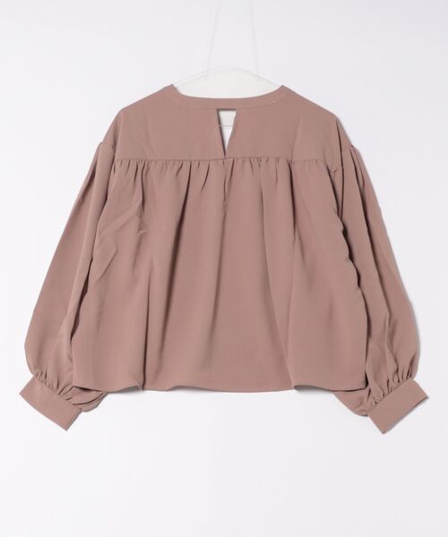 STYLEBLOCK（スタイルブロック）の「レーヨンライクギャザーブラウス（シャツ/ブラウス・レディース・ブラック/パープル/ライトグリーン/アイボリー/グレイッシュベージュ・M）」の6枚目の写真
