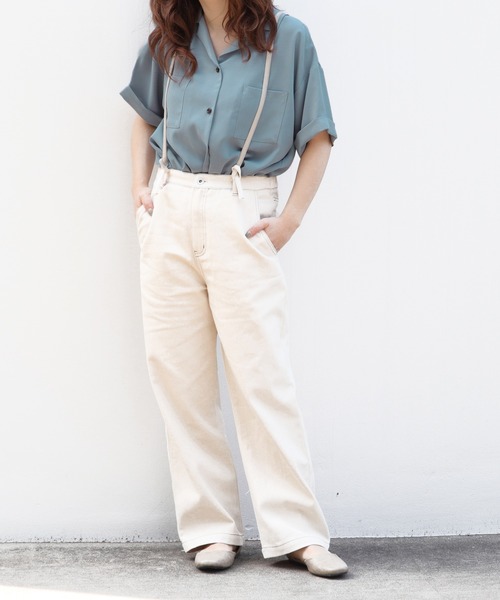 PairPair（ペアペア）の「レースアップサス付パンツ（デニムパンツ・レディース・ライトベージュ/アイボリー・FREE）」の15枚目の写真