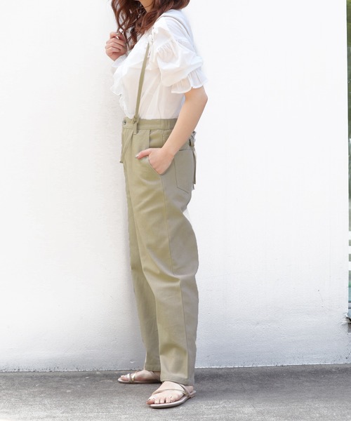 PairPair（ペアペア）の「レースアップサス付パンツ（デニムパンツ・レディース・ライトベージュ/アイボリー・FREE）」の8枚目の写真