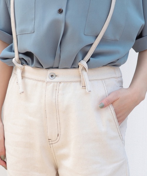 PairPair（ペアペア）の「レースアップサス付パンツ（デニムパンツ・レディース・ライトベージュ/アイボリー・FREE）」の12枚目の写真