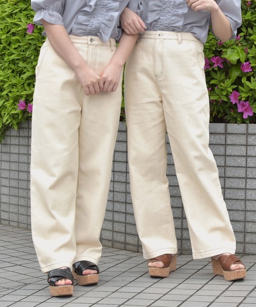 PairPair（ペアペア）の「レースアップサス付パンツ（デニムパンツ・レディース・ライトベージュ/アイボリー・FREE）」の11枚目の写真