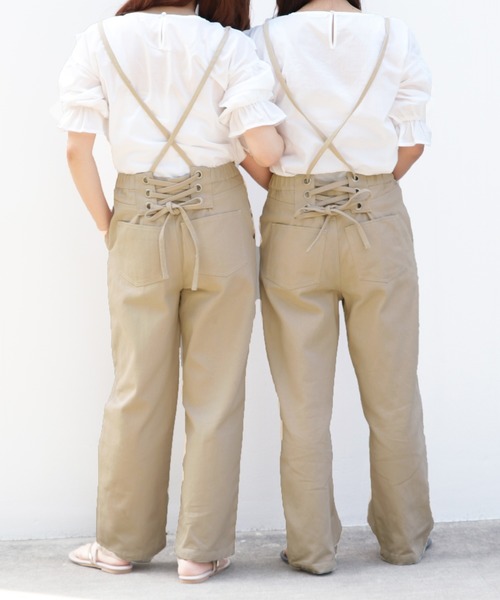 PairPair（ペアペア）の「レースアップサス付パンツ（デニムパンツ・レディース・ライトベージュ/アイボリー・FREE）」の21枚目の写真