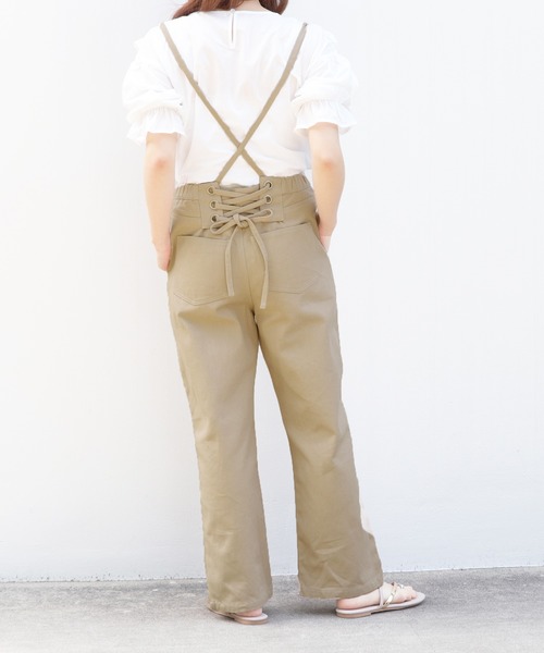 PairPair（ペアペア）の「レースアップサス付パンツ（デニムパンツ・レディース・ライトベージュ/アイボリー・FREE）」の18枚目の写真
