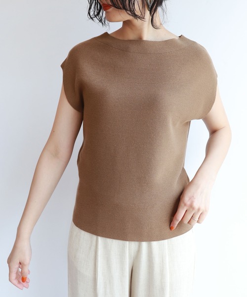 フレンチスリーブニットトップス