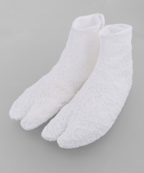 kimonomachi(キモノマチ)の「レース足袋 4枚こはぜ(和装小物・レディース・ホワイト/ブラック・S/M/L)」の3枚目の写真