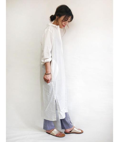 Green Parks グリーンパークス の 綿ローンシャツワンピース シャツワンピース Wear