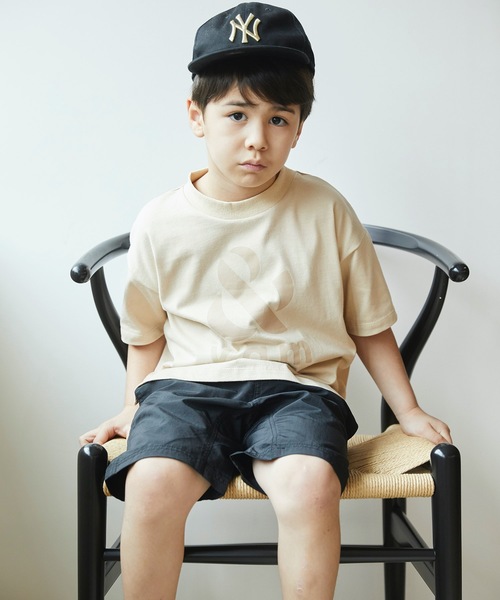 ＆yam（アンドヤム）の「＆yamロゴT（Tシャツ/カットソー・キッズ・ブラック/チャコールグレー/ホワイト/ベージュ/パープル/ピンク/ミント/ブルー・130/140/150/90/100/110/120）」の9枚目の写真