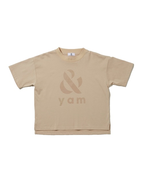 ＆yam（アンドヤム）の「＆yamロゴT（Tシャツ/カットソー・キッズ・ブラック/チャコールグレー/ホワイト/ベージュ/パープル/ピンク/ミント/ブルー・130/140/150/90/100/110/120）」の10枚目の写真