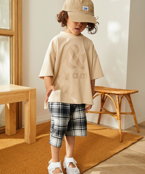 ＆yam（アンドヤム）の「＆yamロゴT（Tシャツ/カットソー・キッズ・ブラック/チャコールグレー/ホワイト/ベージュ/パープル/ピンク/ミント/ブルー・130/140/150/90/100/110/120）」の20枚目の写真