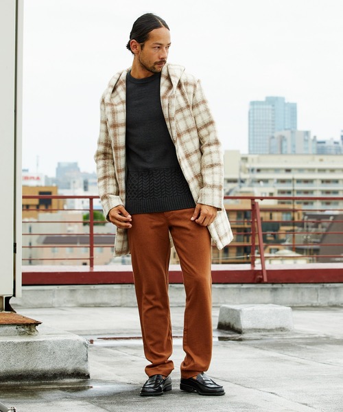 CAMBIO(カンビオ)の「mn2227-Switch Wool Knit Pullover ニット(ニット/セーター・メンズ・ブラック/ベージュ/ブラウン/グリーン・M/L)」の9枚目の写真