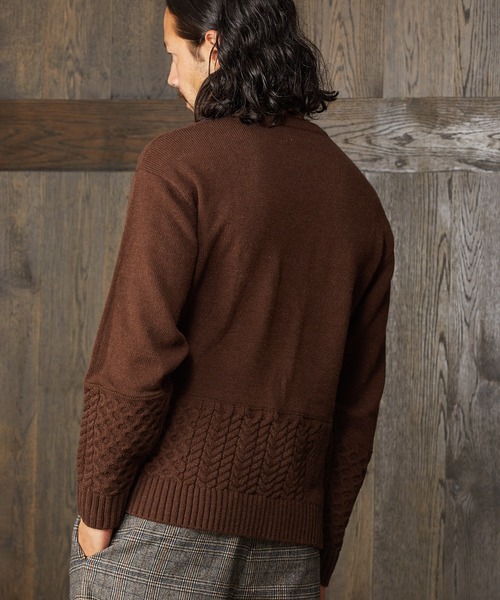 CAMBIO(カンビオ)の「mn2227-Switch Wool Knit Pullover ニット(ニット/セーター・メンズ・ブラック/ベージュ/ブラウン/グリーン・M/L)」の11枚目の写真