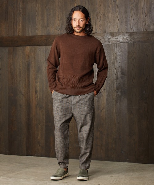 CAMBIO(カンビオ)の「mn2227-Switch Wool Knit Pullover ニット(ニット/セーター・メンズ・ブラック/ベージュ/ブラウン/グリーン・M/L)」の12枚目の写真