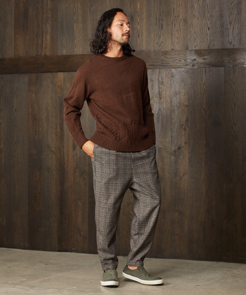 CAMBIO(カンビオ)の「mn2227-Switch Wool Knit Pullover ニット(ニット/セーター・メンズ・ブラック/ベージュ/ブラウン/グリーン・M/L)」の13枚目の写真