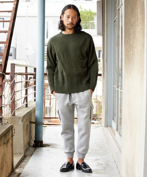 CAMBIO(カンビオ)の「mn2227-Switch Wool Knit Pullover ニット(ニット/セーター・メンズ・ブラック/ベージュ/ブラウン/グリーン・M/L)」の20枚目の写真