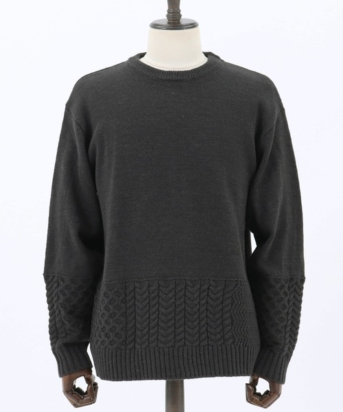 CAMBIO(カンビオ)の「mn2227-Switch Wool Knit Pullover ニット(ニット/セーター・メンズ・ブラック/ベージュ/ブラウン/グリーン・M/L)」の22枚目の写真